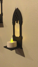 Load and play video in Gallery viewer, Gothic Arch LED Candle Holder, Laser-cut
