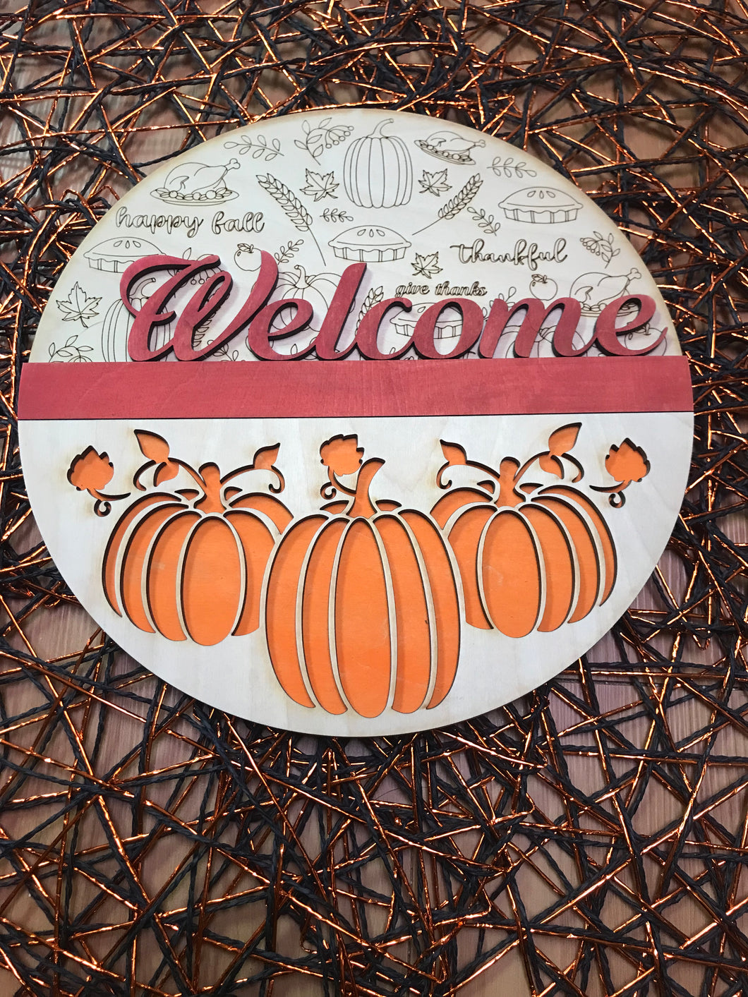 Fall Welcome Sign, Thanksgiving Pumpkins