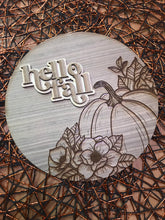 Load image into Gallery viewer, Hello Fall Sign, Engraved Pumpkin
